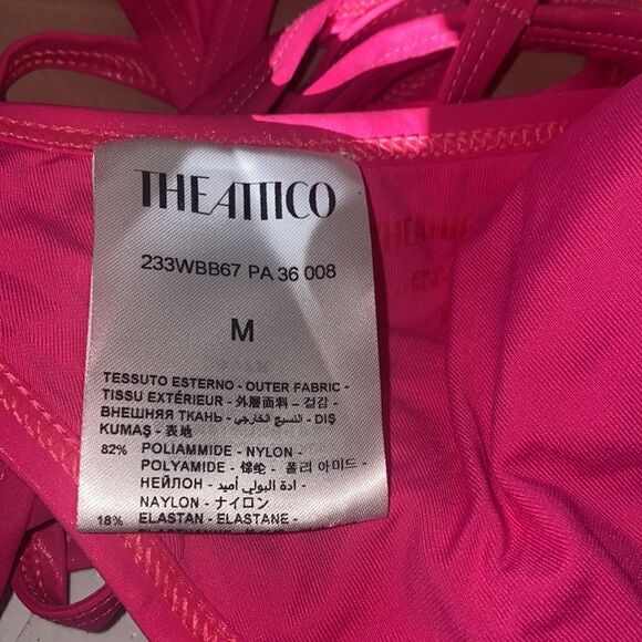 Attico The Attico NWT Cut Out Detailed Stretched Bikini Set in Fuchsia Sz M $350 - Picture 8 of 12